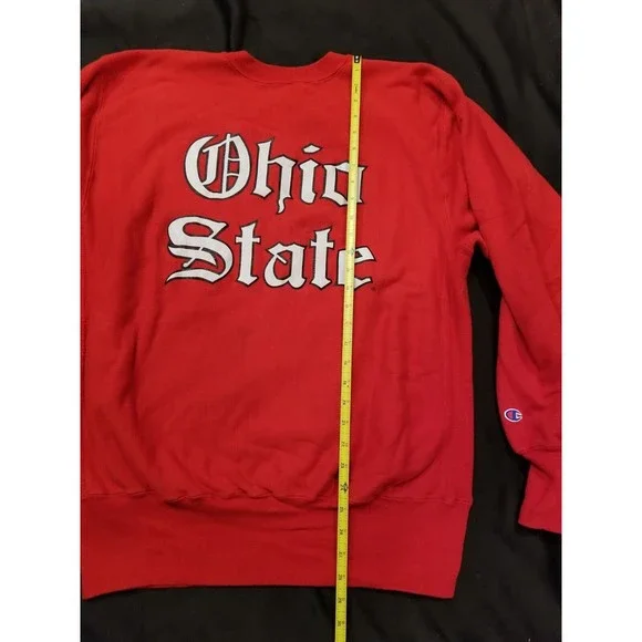 Vtg Champion Reverse Weave Ohio State Script Crewneck Sweater 80s